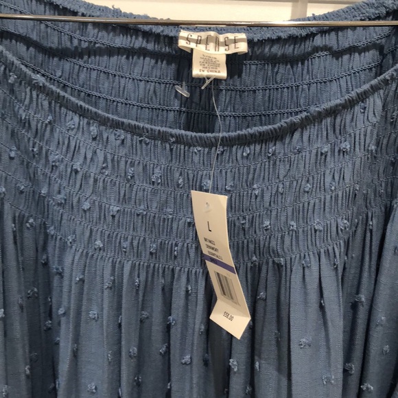 NWT Spense Women's Peasant Blouse Blue Size Large - Picture 4 of 13